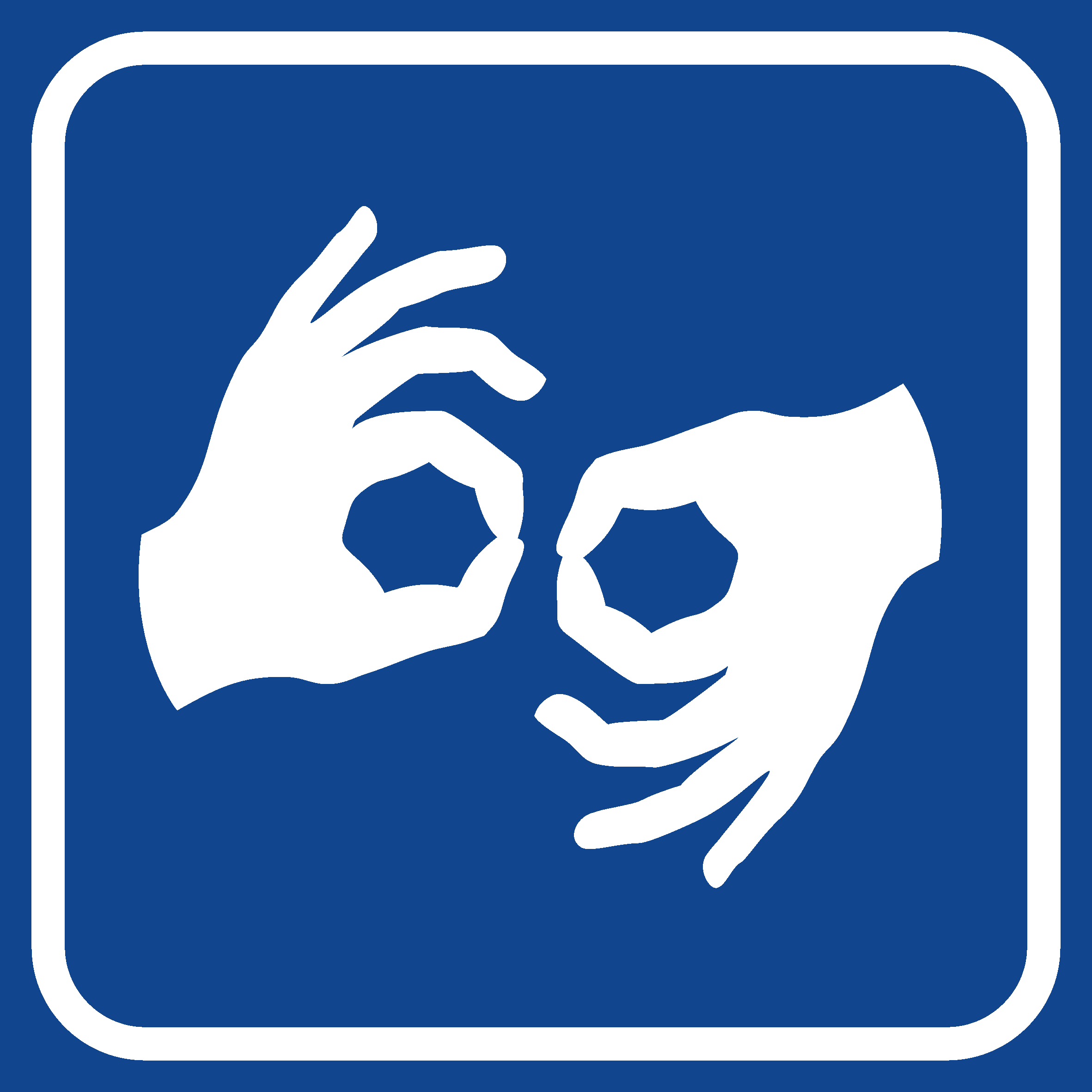 ikona piktogram z symbolem tłumacza polskiego języka migowego